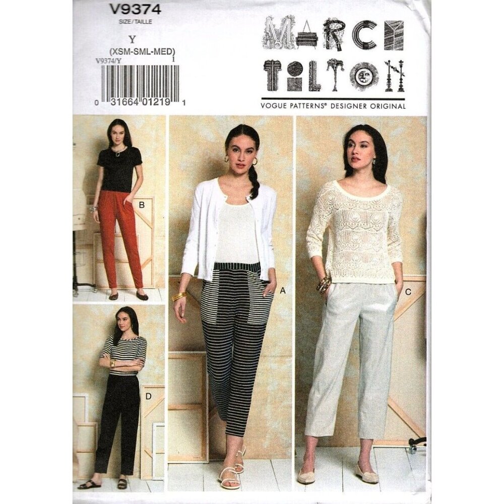 Vogue Patterns V9374 Womens Pants Sewing Pattern Sizes XS-M